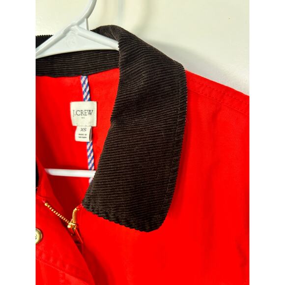 J. Crew Women's Corduroy Collar Full Zip Barn Coat Jacket Outdoor Red‎ Size XS - Picture 6 of 11